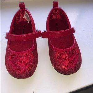 Size 4 red flats baby girl